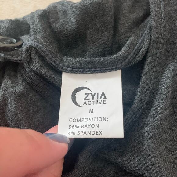 Zyia womens medium gray lounge jumpsuit long sleeve tie waist relaxed cute athle - Picture 5 of 9